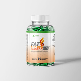 FAT BURNER 360º - Redução de até 11kg de peso corporal e 11cm de circunferência abdominal em 60 dias (60 cápsulas)