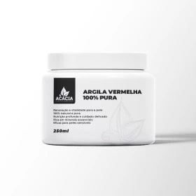 ARGILA VERMELHA (100% PURA - 250ML) RENOVAÇÃO E VITALIDADE PARA A PELE